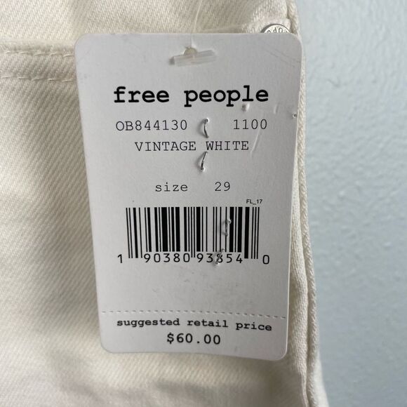 NWT We The Free Distressed White Denim Mini Skirt Size 29 - Picture 4 of 7